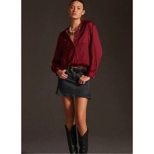 🥀Anthropologie🥀 Deep Red Button Down Shirt